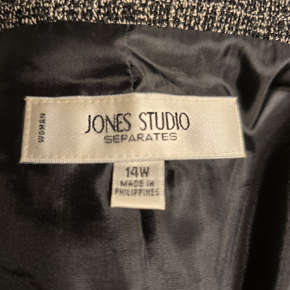 Jones Studio Women's Tweed Heathered Gray Blazer Church Career Dressy 14W - Picture 6 of 7